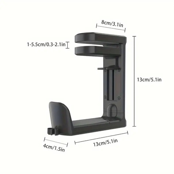 Under Desk Headphone Holder Mount 360° Rotating Clamp Hanger - Picture 4 of 10
